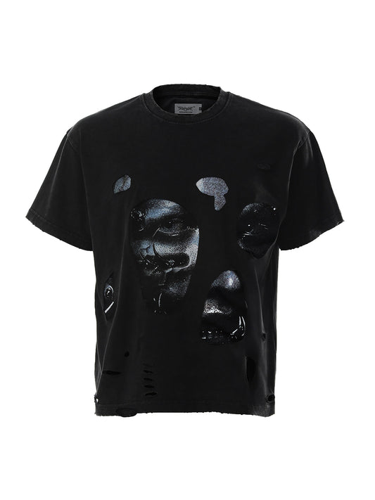 SER-OBS3 black graphic tee front view in a SERONINE streetwear outfit