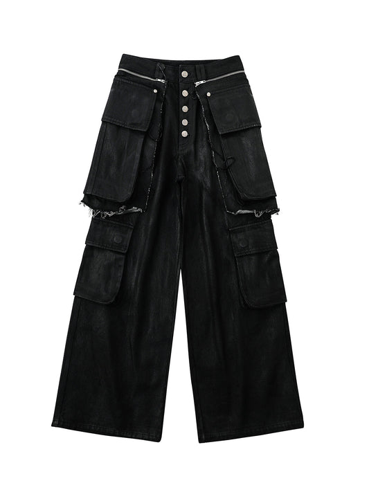 VAR-47 baggy pants men front view with structured streetwear volume