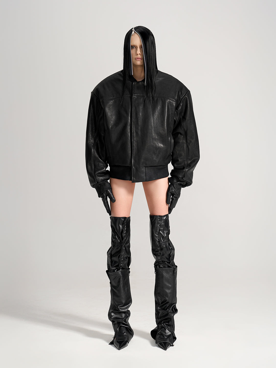 VAR-45｜Rift Form · Zip-Sleeve Leather Bomber