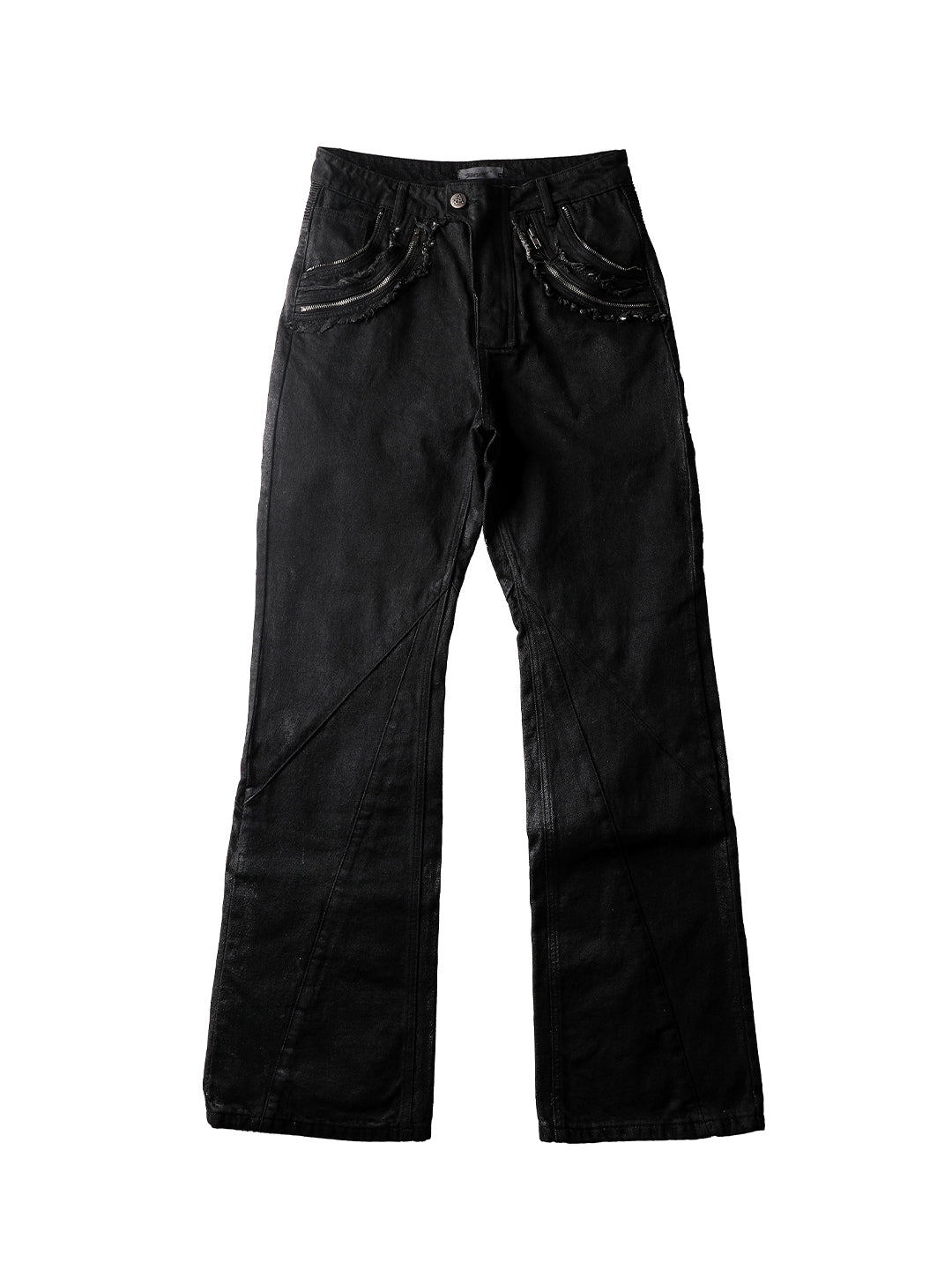 CTX-54 Wax-Coated Fringe Zip Denim Pants