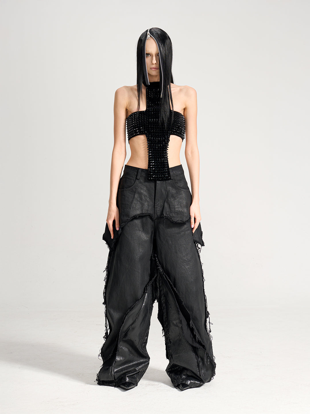 VAR-46｜Oathbreak · Blackfilm Wax-Crack Denim Pants