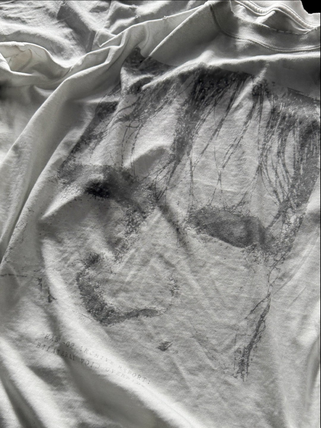 SERONINE CTX-49 Dark Portrait Graphic T-Shirt - portrait graphic close-up