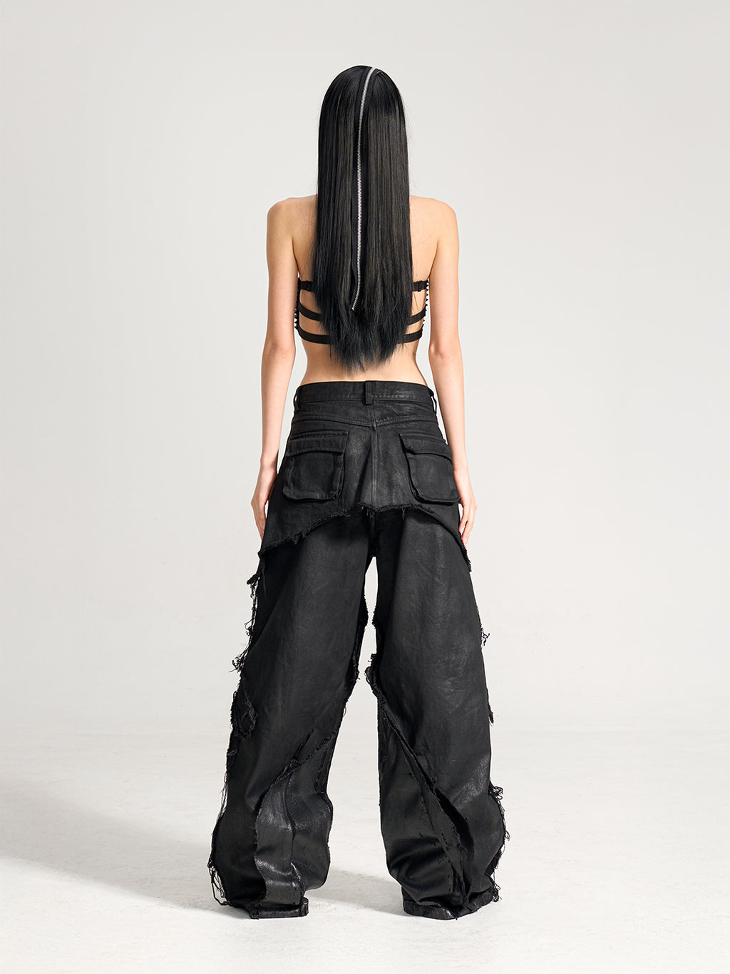 VAR-46｜Oathbreak · Blackfilm Wax-Crack Denim Pants