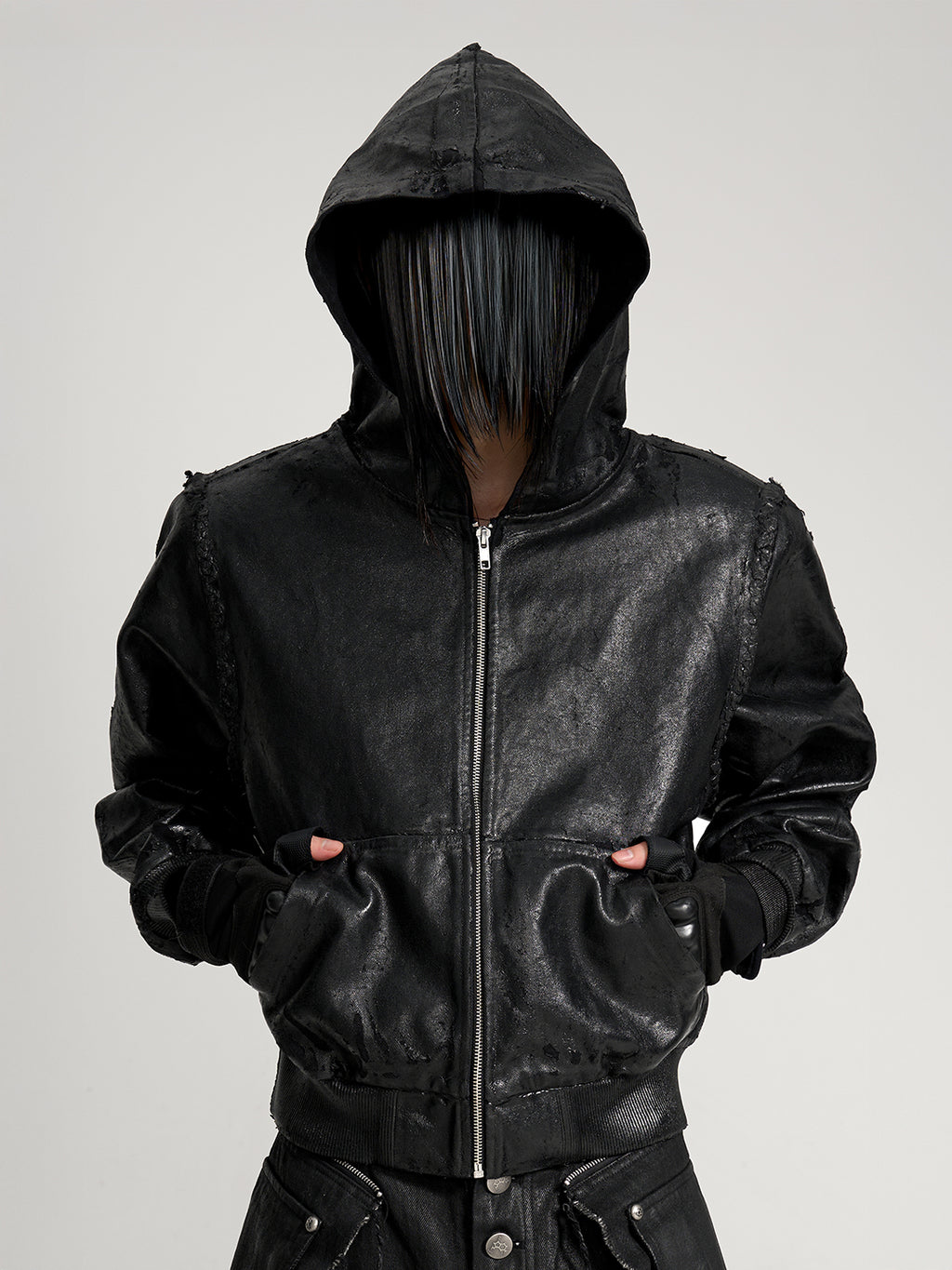 VAR-44｜Molting Shell · Coated-Canvas Zip Hoodie