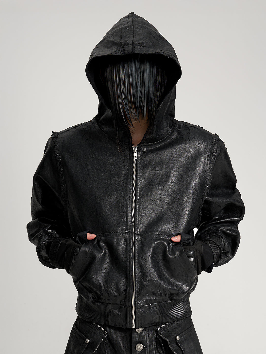 VAR-44｜Molting Shell · Coated-Canvas Zip Hoodie
