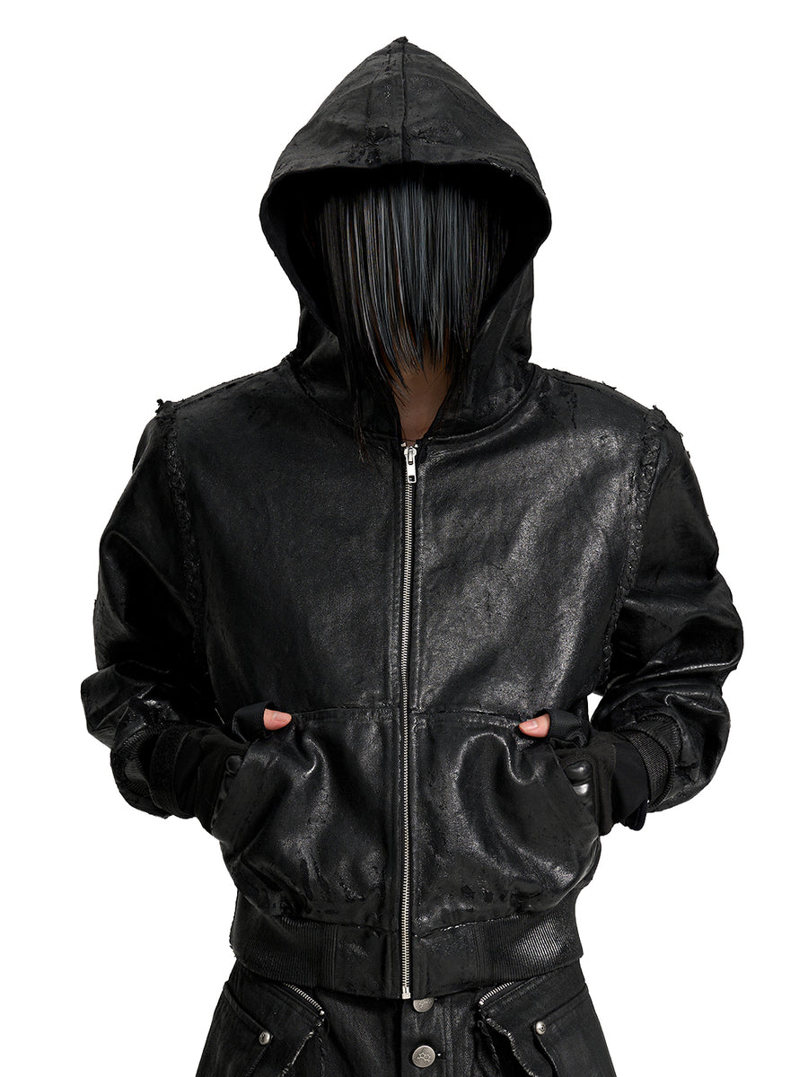 VAR-44｜Molting Shell · Coated-Canvas Zip Hoodie