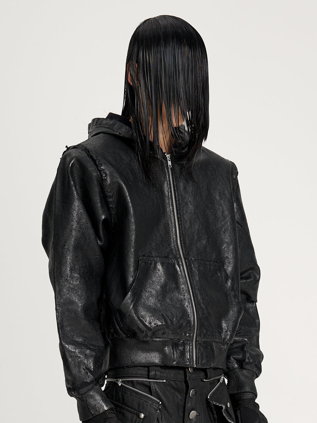 VAR-44｜Molting Shell · Coated-Canvas Zip Hoodie