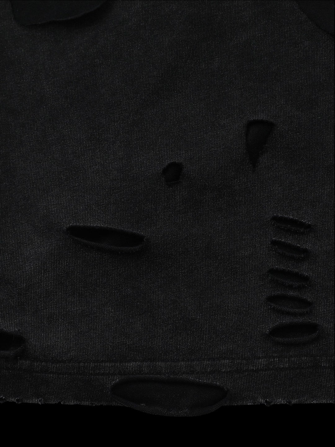 SERONINE SER-OBS3 Laceration Observer Cutout Graphic Tee - distressed holes and hem detail