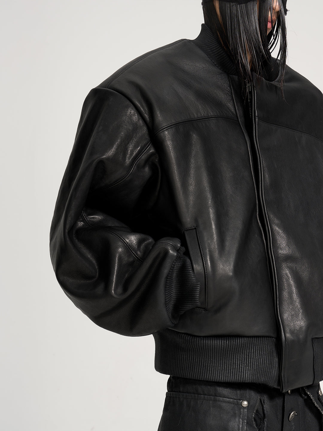 VAR-45｜Rift Form · Zip-Sleeve Leather Bomber