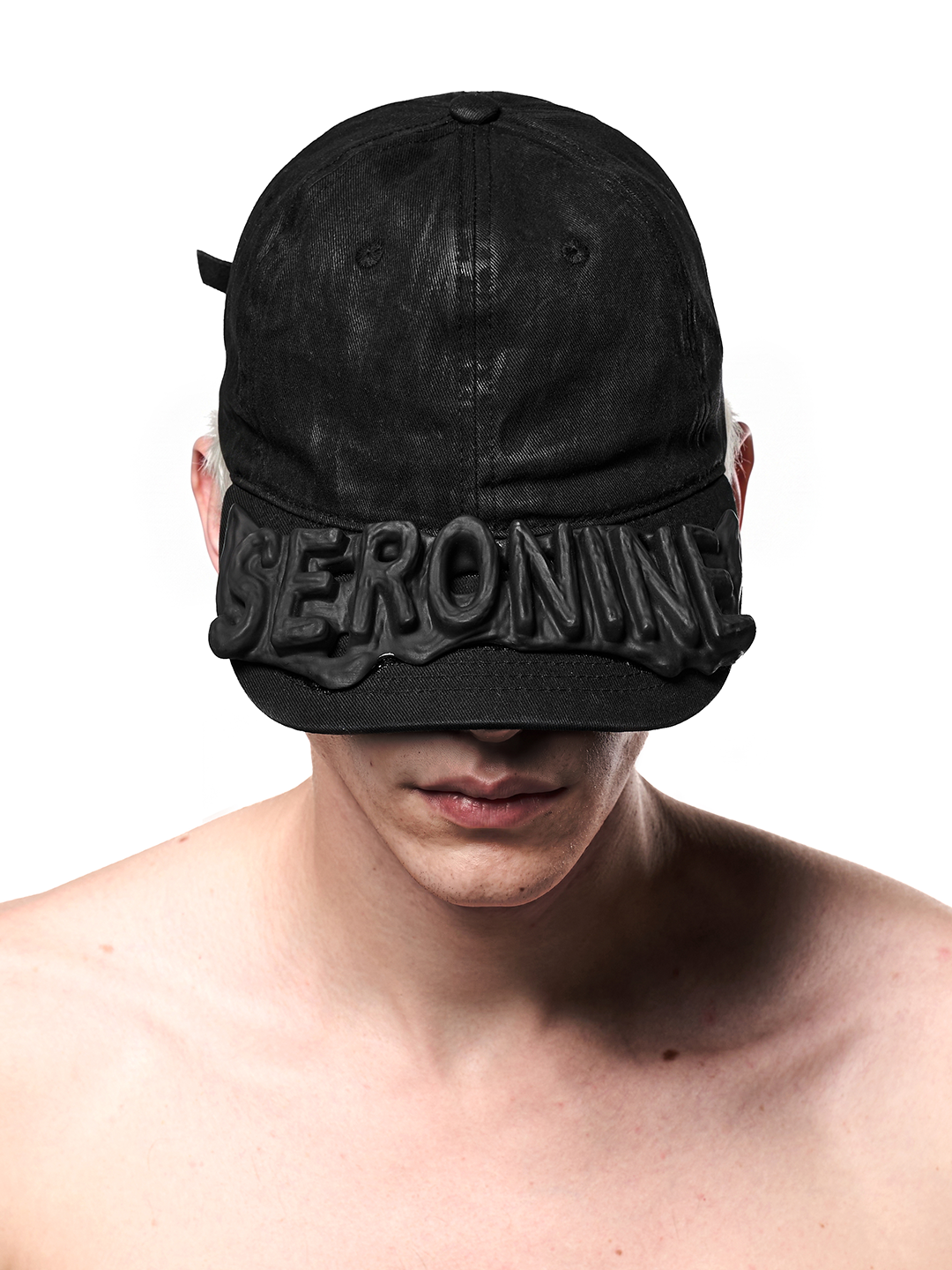SERONINE CTX-56 Wax-Coated SLA 3D Logo Curved-Brim Cap - front fit on model