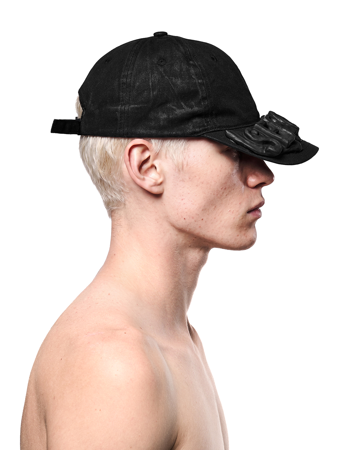 SERONINE CTX-56 Wax-Coated SLA 3D Logo Curved-Brim Cap - side fit on model