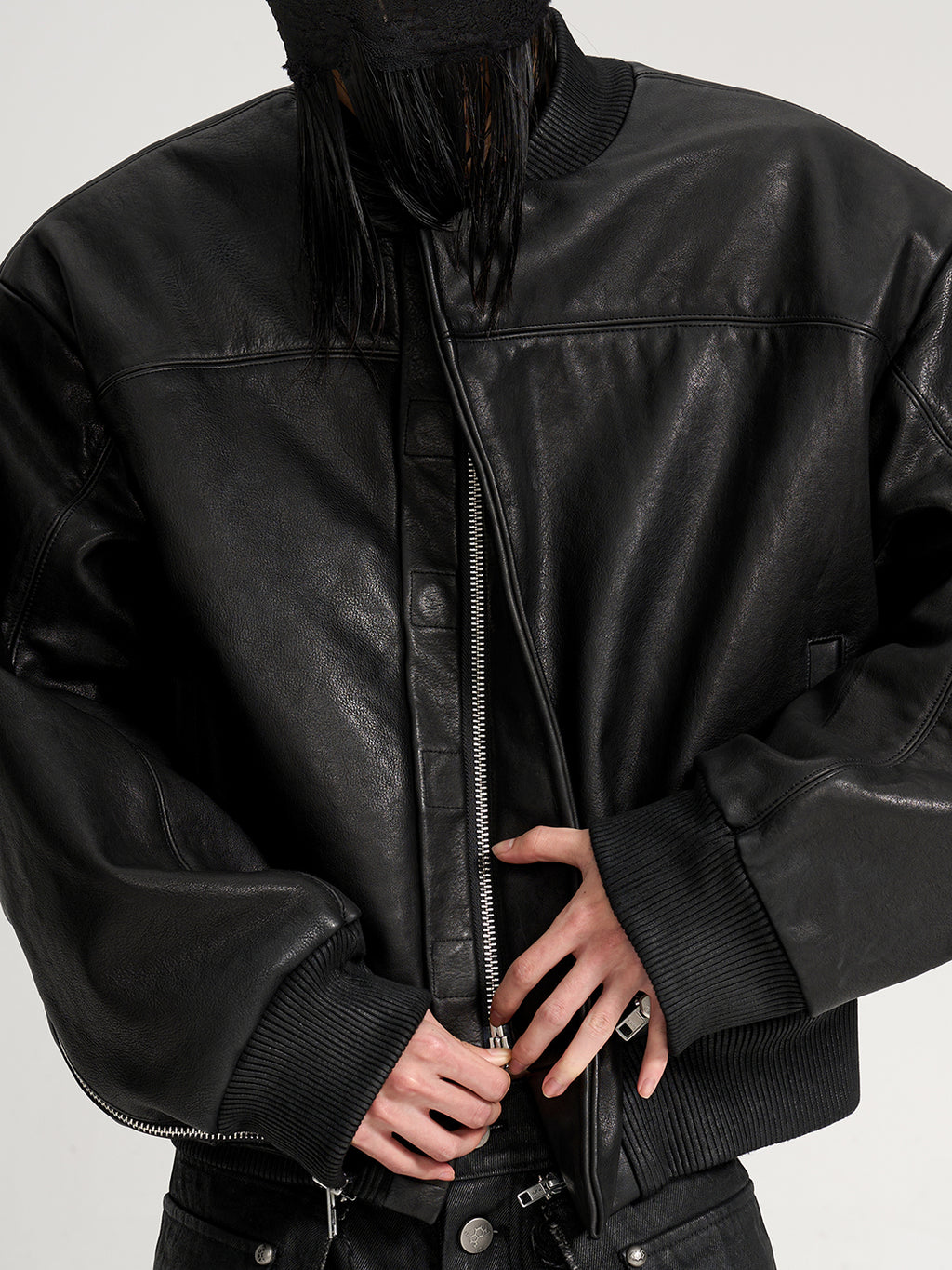 VAR-45｜Rift Form · Zip-Sleeve Leather Bomber