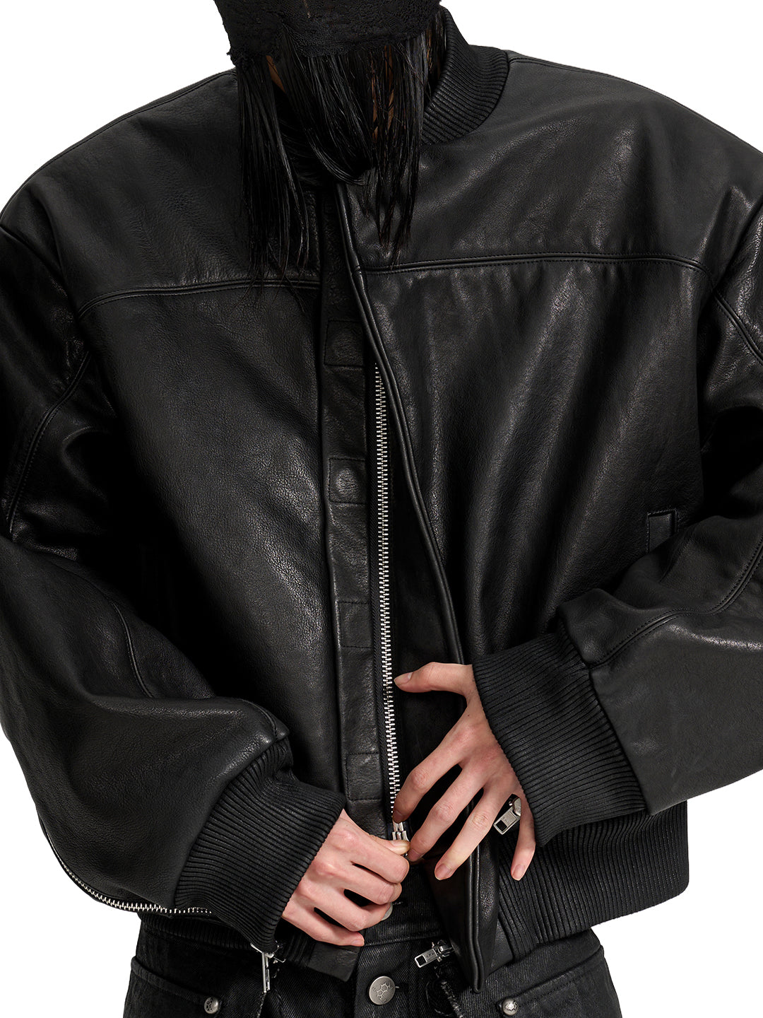 VAR-45｜Rift Form · Zip-Sleeve Leather Bomber