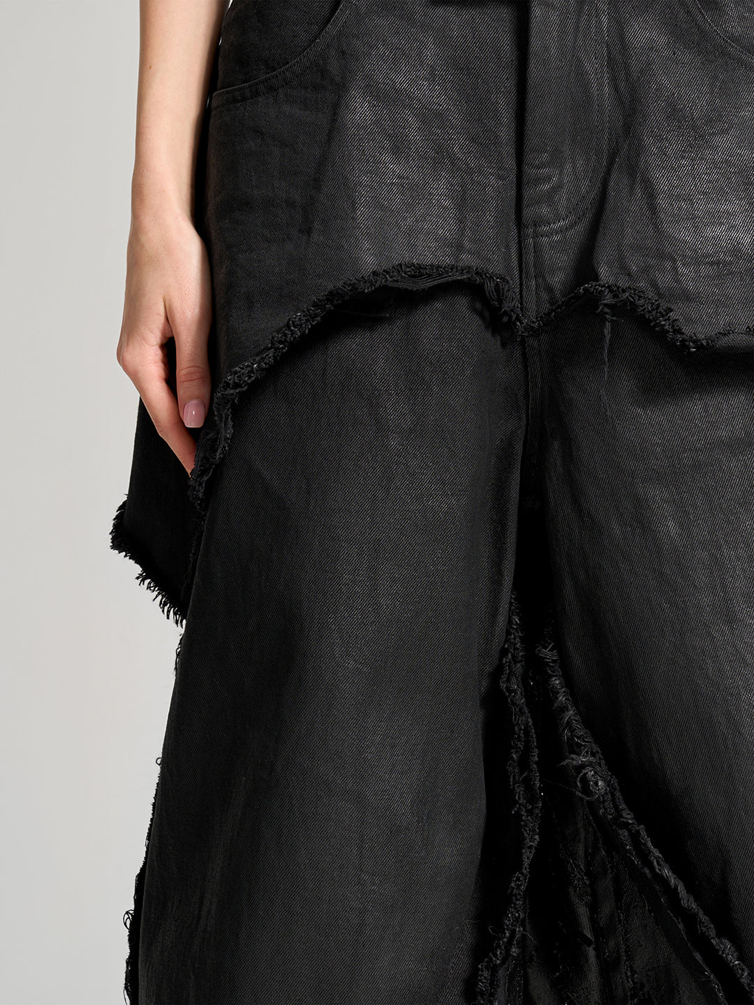 VAR-46｜Oathbreak · Blackfilm Wax-Crack Denim Pants