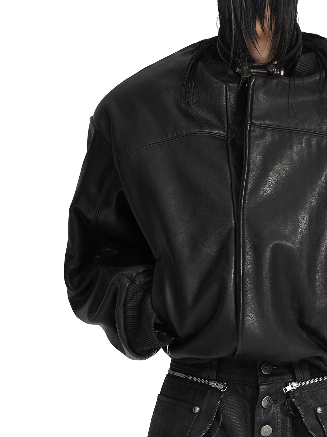 VAR-45｜Rift Form · Zip-Sleeve Leather Bomber