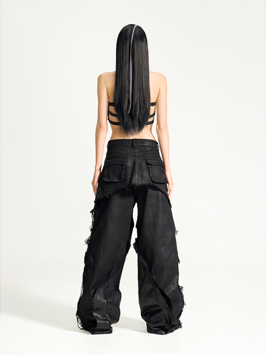 VAR-46｜Oathbreak · Blackfilm Wax-Crack Denim Pants