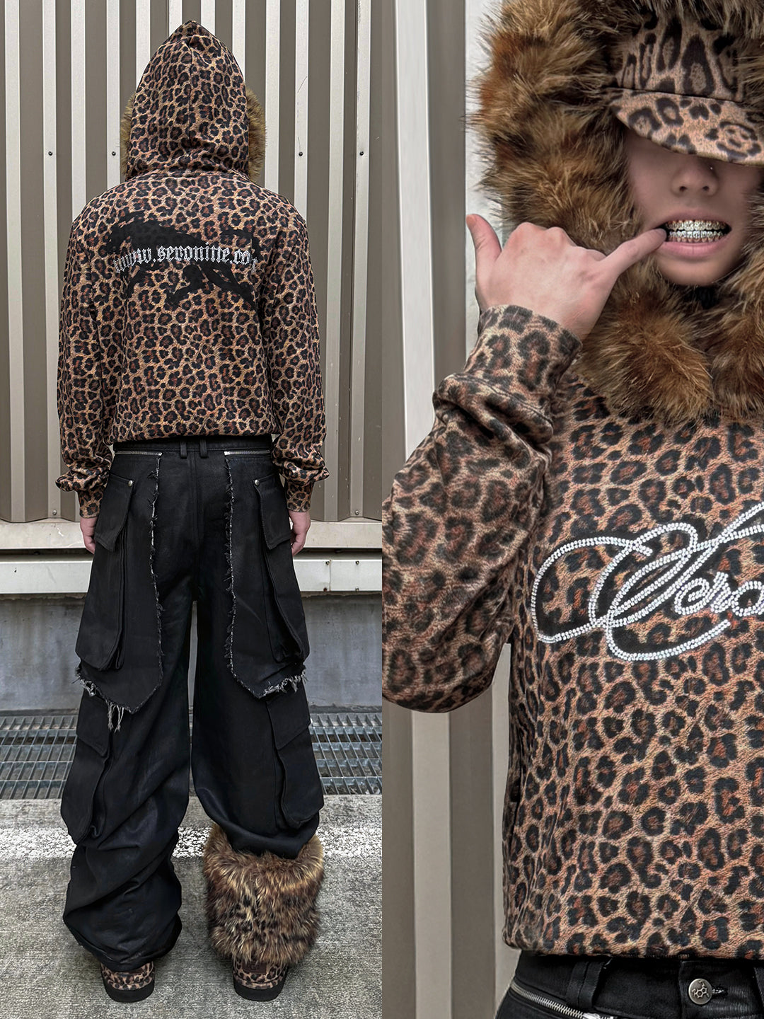 VAR-40｜Predator Leopard · Faux-Fur Hood Hoodie