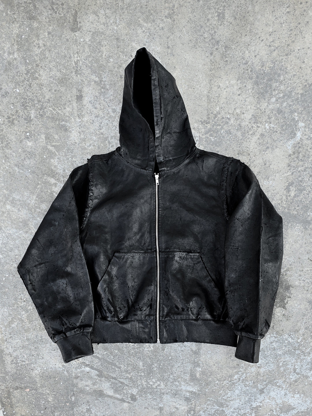 VAR-44｜Molting Shell · Coated-Canvas Zip Hoodie